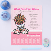 Dog Groomer Ad Spa Yorkie Roze blad Flyer (Enkel)