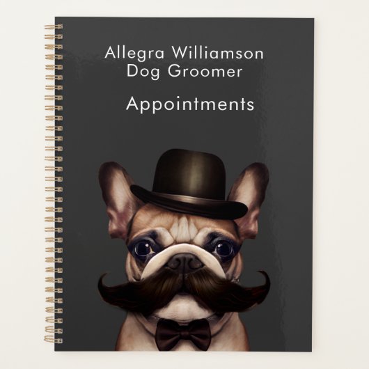 Dog Groomer Funny French Bulldog Appointments Planner (Voorkant)