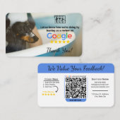 Dog Groomer Google Review Sjabloon met QR - Visitekaartje (Voorkant / Achterkant)