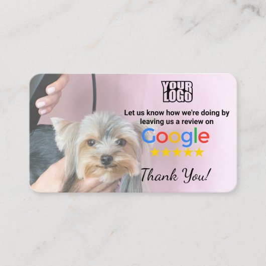 Dog Groomer Google Review Sjabloon met QR - Visitekaartje (Voorkant)