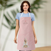 Dog Groomer Lab Personalized Pink Print Apron Schort