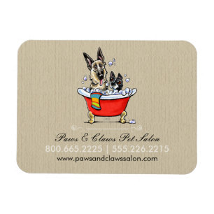 Dog Groomer Pet Salon Fancy Tub Organic Business Magneet