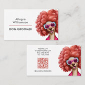 Dog Groomer QR Code Fun Visitekaartje (Voorkant / Achterkant)