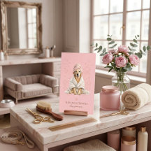 Dog Groomer Spa Cute Paw Labrador Business Card