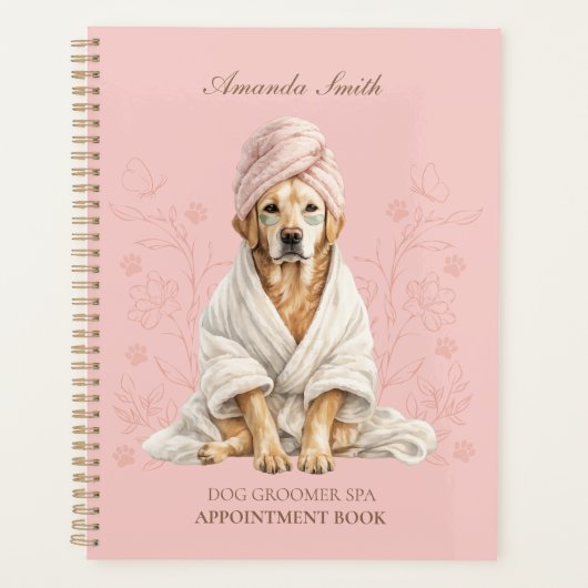 Dog Groomer Spa Personalized Appoitment Notebook (Devant)
