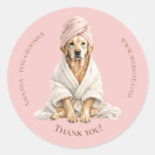 Dog Groomer Spa Personalized Thank You Stickers (Devant)
