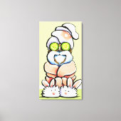 Dog Groomer Spa Robed Shih Tzu Cucumber Canvas Afdruk (Voorkant)