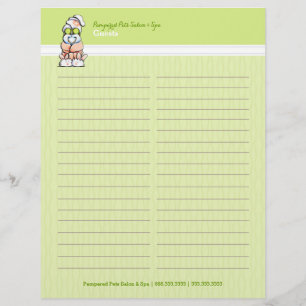 Dog Groomer Spa Robed Shih Tzu Sign-In Guest Sheet