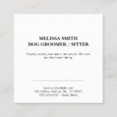Dog Groomer | Trainer | Pauten Vierkante Visitekaartje (Achterkant)