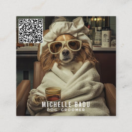  Dog Groomer Vierkante Visitekaartje