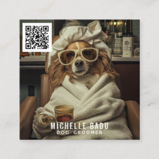 Dog Groomer Vierkante Visitekaartje