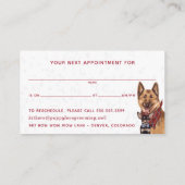 Dog Groomer Walker Sitter Appointinder Visitekaartje (Achterkant)