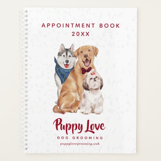 Dog Groomer Walker Sitter Appointment Book Planner (Voorkant)