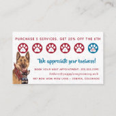 Dog Groomer Walker Sitter Loyalty Visitekaartje (Achterkant)