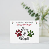 Dog Groomer Walker Vet Client Holiday Briefkaart (Staand voorkant)
