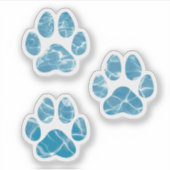 Dog Groomer Wash Paws Prints Waterverf Water Sticker (Voorkant)