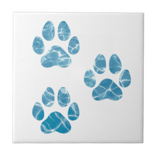 Dog Groomer Wash Paws Prints Waterverf Water Tegeltje