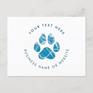 Dog Groomer Wash Water Paws Prints Promotioneel Briefkaart