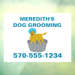 Dog Grooming Business Dog Groomers Promotion Raamsticker