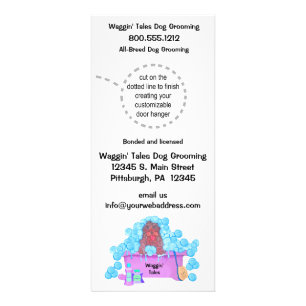 Dog Grooming Business door Hangers Reclamekaart