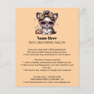 Dog grooming business personalized flyer