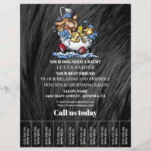 Dog grooming business personalized flyer