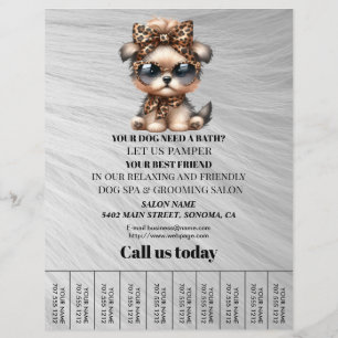 Dog grooming business personalized flyer