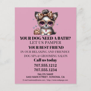 Dog grooming business personalized flyer