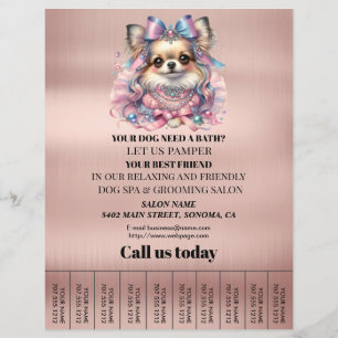 Dog grooming business personalized flyer