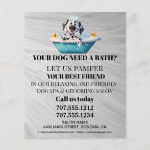 Dog grooming business personalized flyer