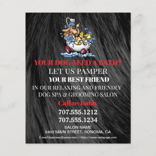 Dog grooming business personalized flyer (Voorkant)