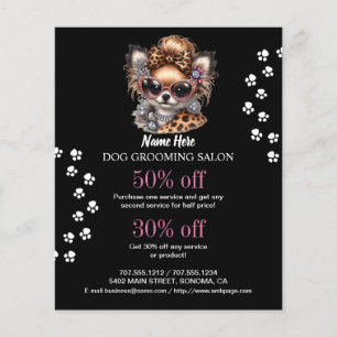 Dog grooming business personalized flyer