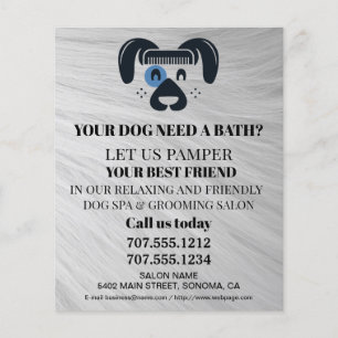 Dog grooming business personalized flyer