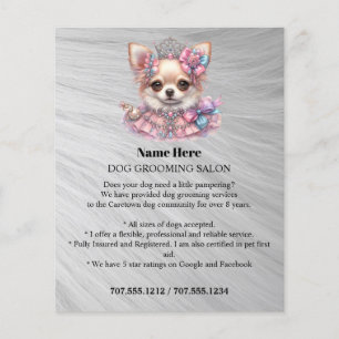 Dog grooming business personalized flyer