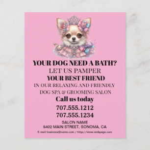 Dog grooming business personalized flyer
