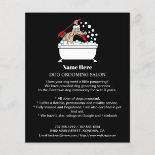 Dog grooming business personalized flyer
