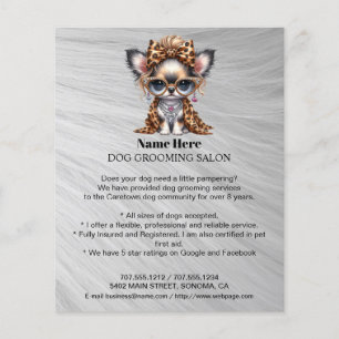 Dog grooming business personalized flyer