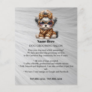 Dog grooming business personalized flyer