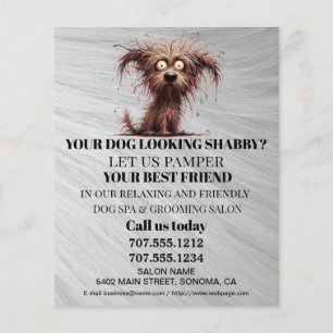 Dog grooming business personalized flyer