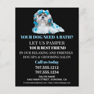 Dog grooming business personalized flyer