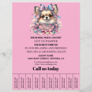 Dog grooming business personalized flyer