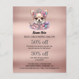 Dog grooming business personalized flyer