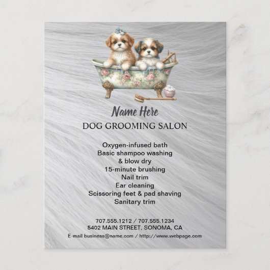 Dog grooming business personalized flyer (Voorkant)