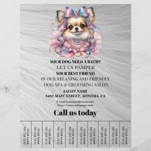 Dog grooming business personalized flyer