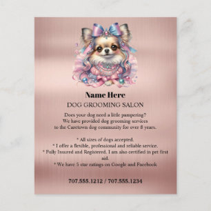 Dog grooming business personalized flyer
