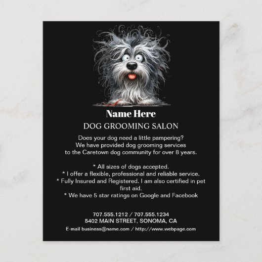 Dog grooming business personalized flyer (Voorkant)