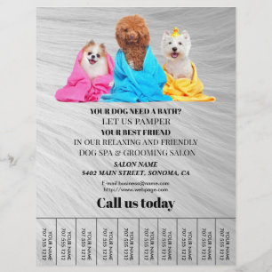 Dog grooming business personalized flyer