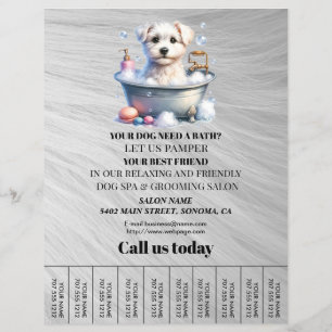Dog grooming business personalized flyer