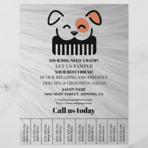 Dog grooming business personalized flyer