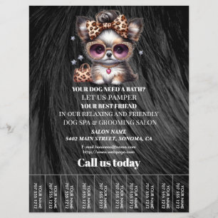 Dog grooming business personalized flyer